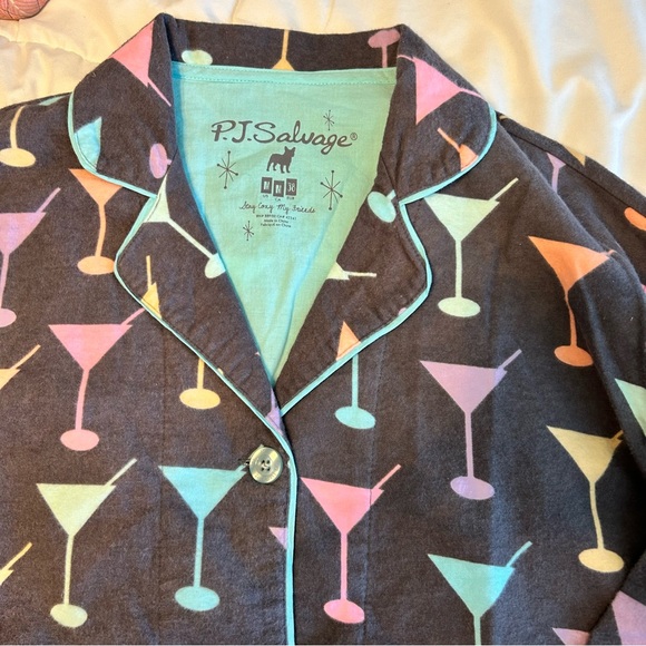 PJ Salvage Multicolor Cocktail Print Pajama Set- NWOT - Picture 2 of 7